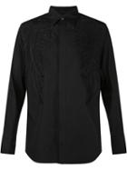 Christian Dada Embossed Wings Shirt, Men's, Size: 46, Black, Cotton