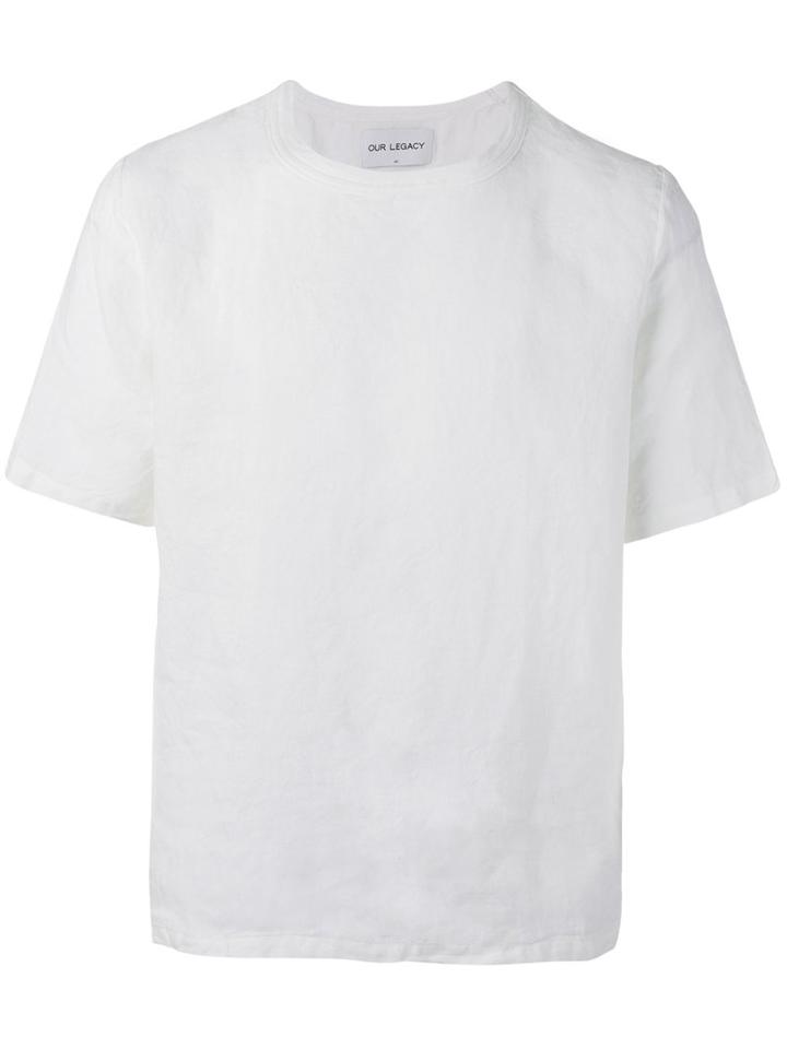 Our Legacy Weaved T-shirt, Men's, Size: 48, White, Linen/flax