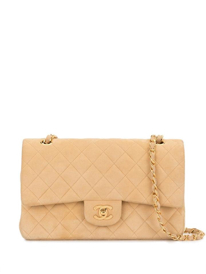 Chanel Pre-owned Quilted Cc Double Flap Chain Shoulder Bag - Neutrals