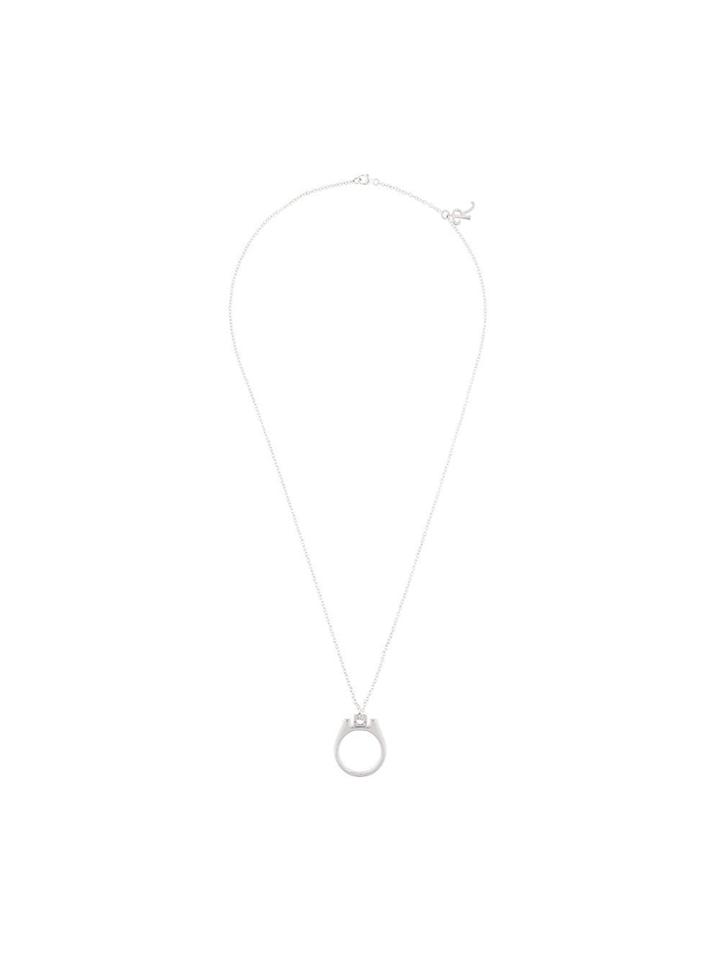 Raf Simons Circular Pendant Necklace - Silver
