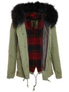 Mr & Mrs Italy Cropped Parka With Raccoon Fur Trim