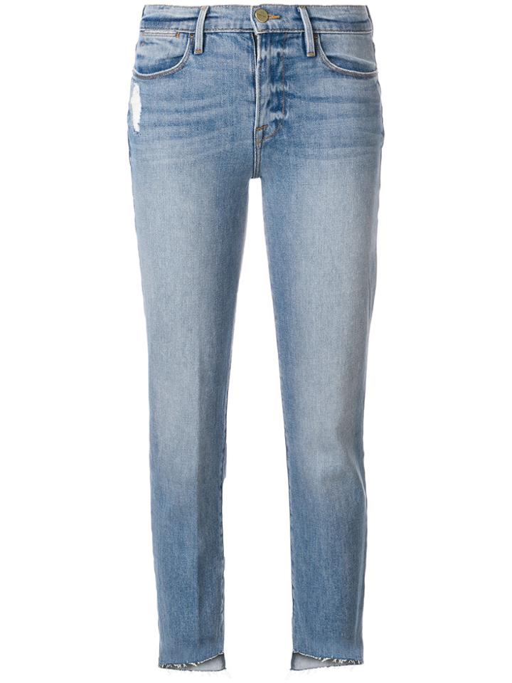 Frame Denim Cropped Skinny Jeans - Blue