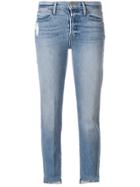 Frame Denim Cropped Skinny Jeans - Blue