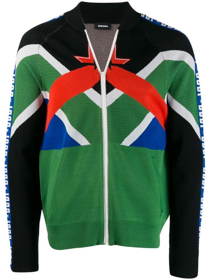Diesel Colour Block Bomber Jacket - Black