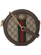 Gucci Ophidia Mini Gg Round Shoulder Bag - Brown