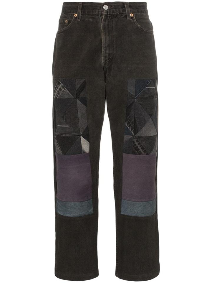 Children Of The Discordance Patch Detail Straight Jeans - Black