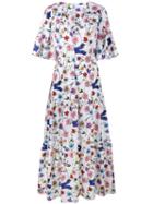 Borgo De Nor - Floral Print Maxi Dress - Women - Cotton - 10, White, Cotton