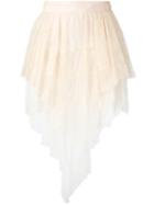 Philosophy Di Lorenzo Serafini Layered Hem Skirt, Women's, Size: 40, Nude/neutrals, Polyamide/polyester