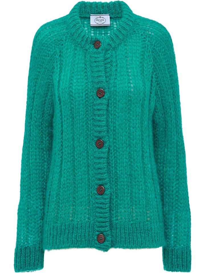 Prada Chunky Knit Cardigan - Green
