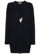 Jw Anderson Oversized Swan Intarsia Cardigan - Blue