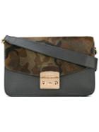 Furla 'metropolis' Crossbody Bag, Women's, Black, Leather/nylon/viscose/calf Hair