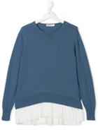 Dondup Kids Teen Layered Hem Sweater - Blue