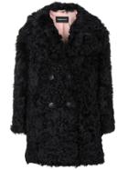 Numerootto Double-breasted Fitted Coat - Black