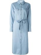 Equipment Belted Shirt Dress, Women's, Size: Medium, Blue, Cotton