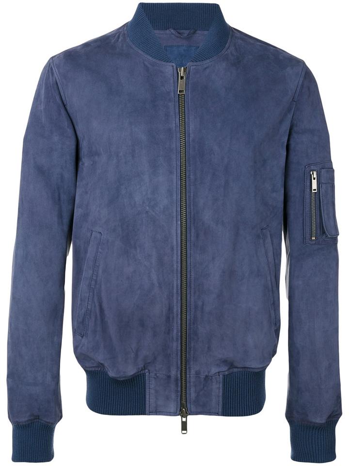 Desa Collection - Bomber Jacket - Men - Cotton/suede - 50, Blue, Cotton/suede