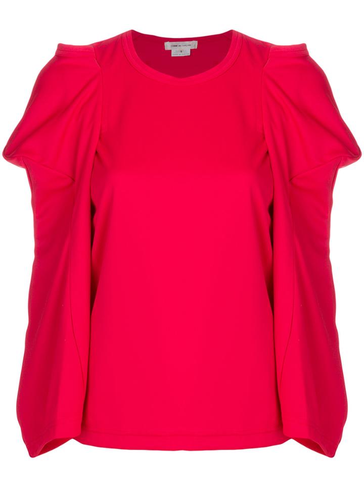 Comme Des Garçons Embellished Sleeve Top - Red