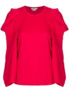 Comme Des Garçons Embellished Sleeve Top - Red
