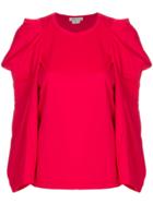 Comme Des Garçons Embellished Sleeve Top - Red