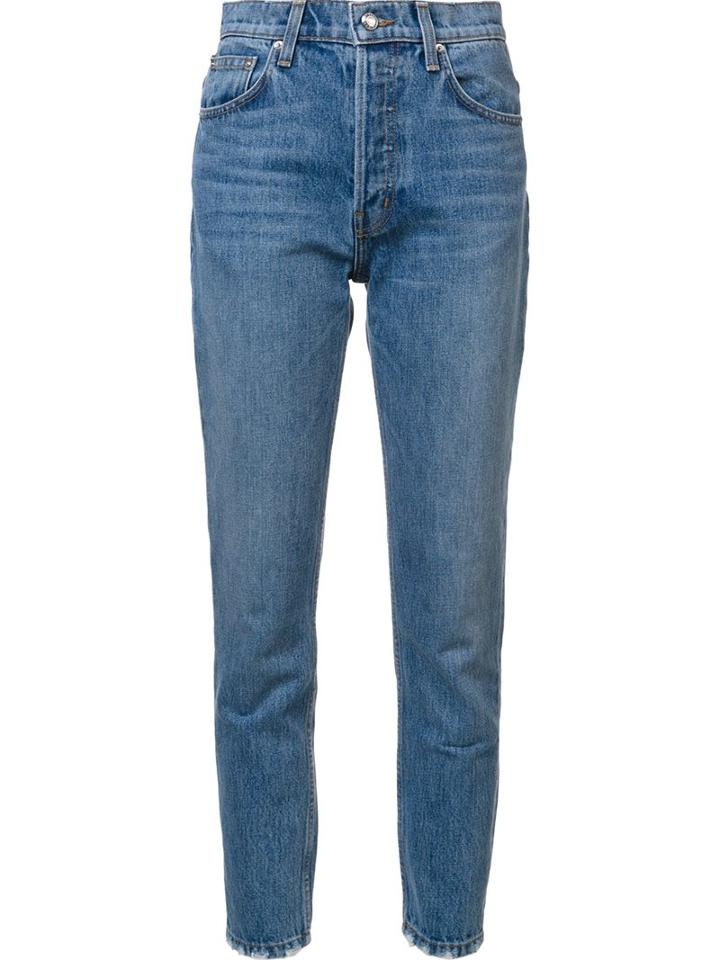 Derek Lam 10 Crosby - Lou High-rise Classic Straight Leg - Women - Cotton - 25, Blue, Cotton