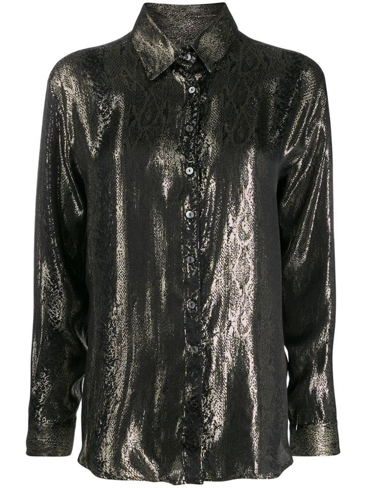 Redemption Button Up Silk Shirt - Gold