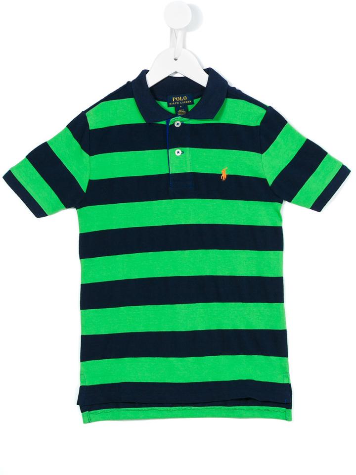 Ralph Lauren Kids - Striped Polo Top - Kids - Cotton - 2 Yrs, Green