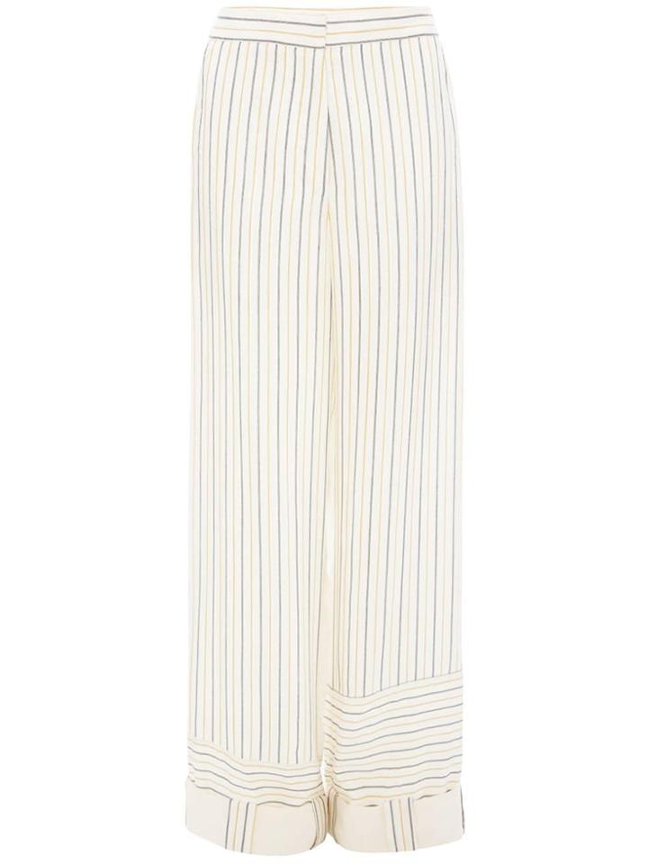 Jw Anderson Maize Stripe Contrast Panelled Trousers - White