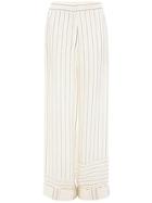 Jw Anderson Maize Stripe Contrast Panelled Trousers - White