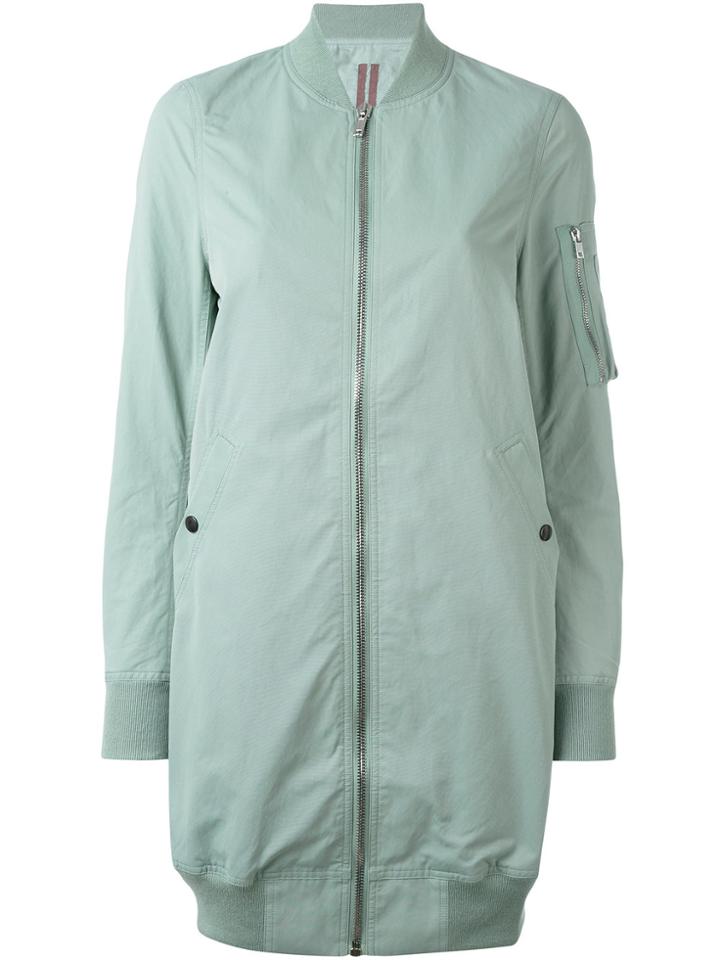 Rick Owens Drkshdw Long Bomber Jacket - Green