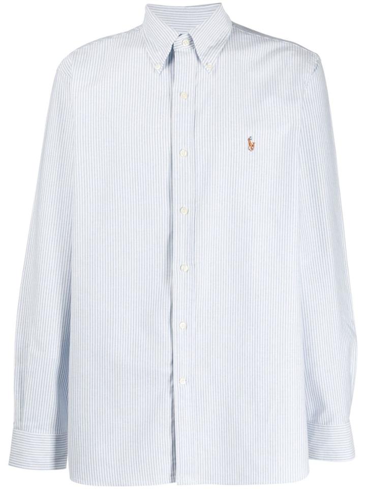 Polo Ralph Lauren Logo Embroidered Striped Shirt - White