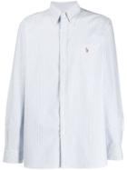 Polo Ralph Lauren Logo Embroidered Striped Shirt - White