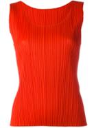 Pleats Please By Issey Miyake Pleated Tank, Women's, Size: 3, Red, Polyester