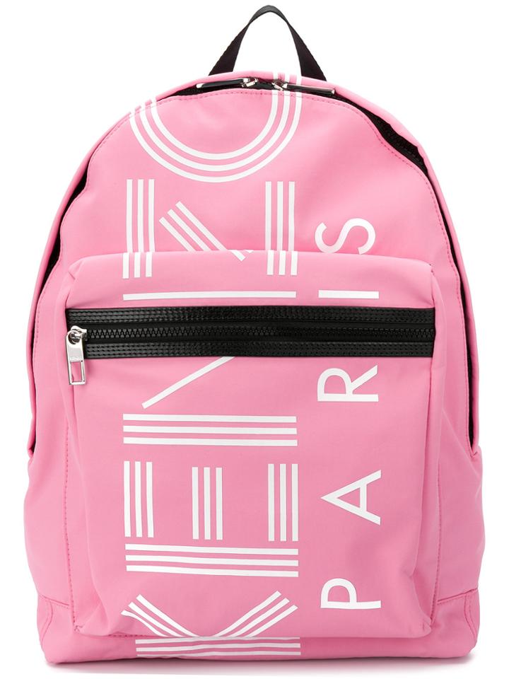 Kenzo Large Kenzo Logo Backpack - Pink & Purple