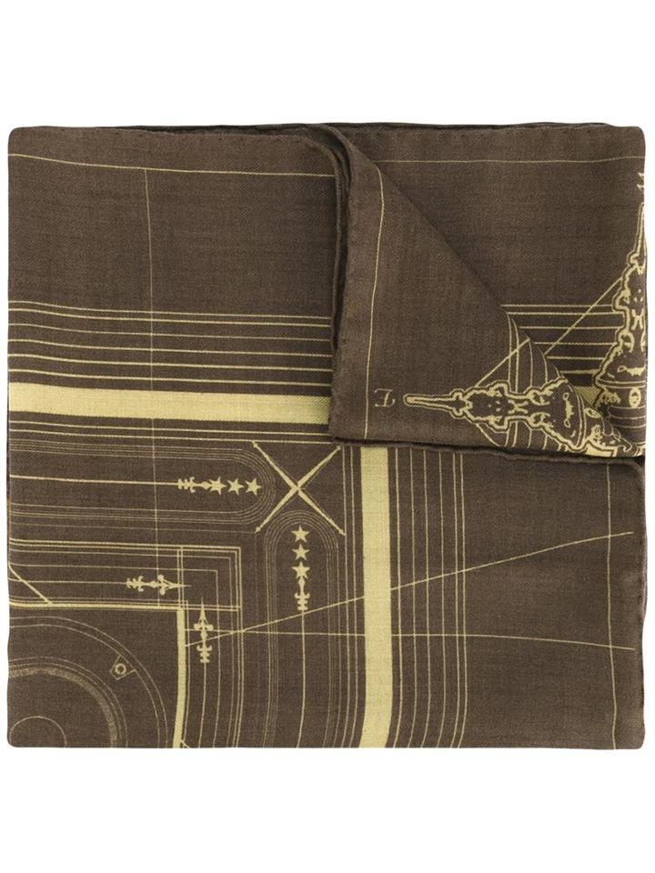 Givenchy Serpent Print Scarf, Men's, Brown, Cashmere/silk