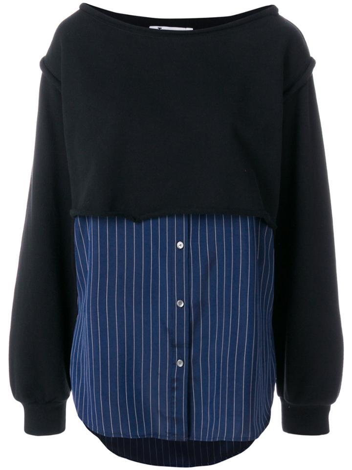 T By Alexander Wang Contrast Material Sweatshirt - Black