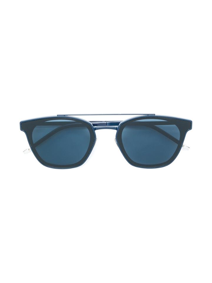 Saint Laurent Eyewear Aviator Square Frame Sunglasses - Blue