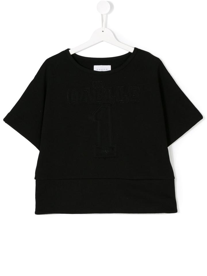 Gaelle Paris Kids Front Patch Cropped Top - Black