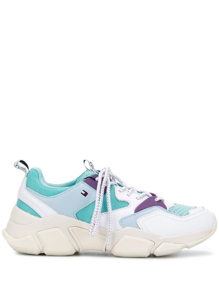 Tommy Hilfiger Chunky Mixed Textile Sneakers - White