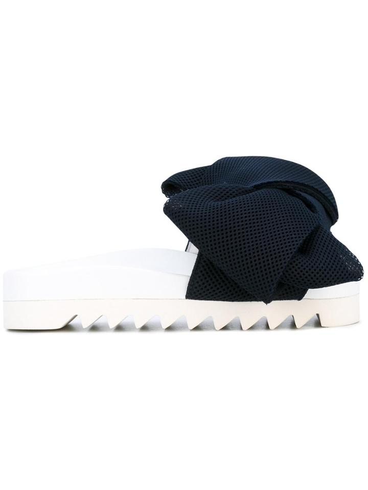 Joshua Sanders Oversized Bow Pool Slides - Blue