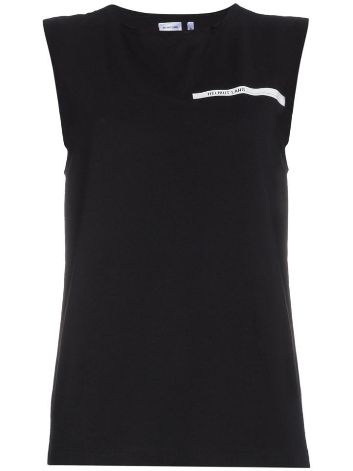 Helmut Lang Sleeveless Raw Edge Muscle T Shirt - Black