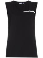 Helmut Lang Sleeveless Raw Edge Muscle T Shirt - Black