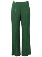 Rosie Assoulin Studded Wide Leg Trousers, Women's, Size: 10, Green, Silk/spandex/elastane/viscose