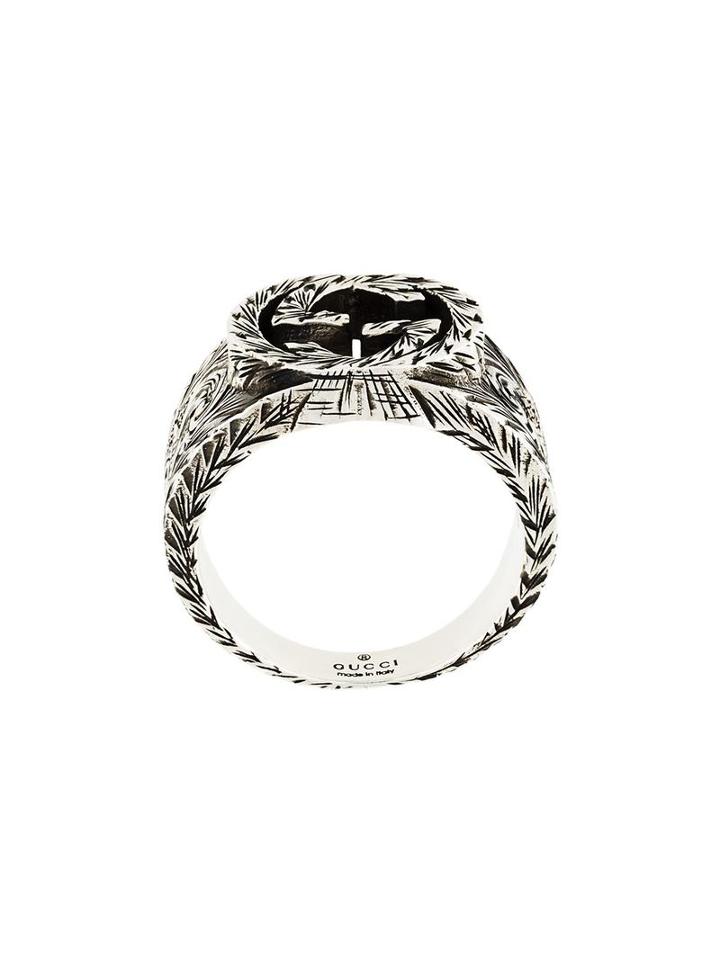 Gucci Logo Ring, Metallic