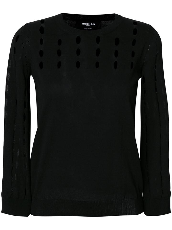 Rochas Perforated Jumper - Black