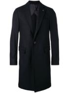 Lardini Single Breasted Coat - Black