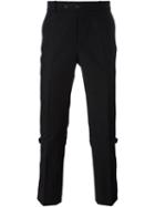 Alexander Mcqueen Strap Detailed Trousers, Men's, Size: 46, Black, Acetate/viscose/virgin Wool