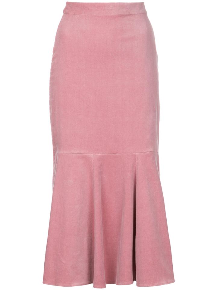 N Duo Corduroy Peplum Skirt - Pink & Purple