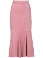 N Duo Corduroy Peplum Skirt - Pink & Purple