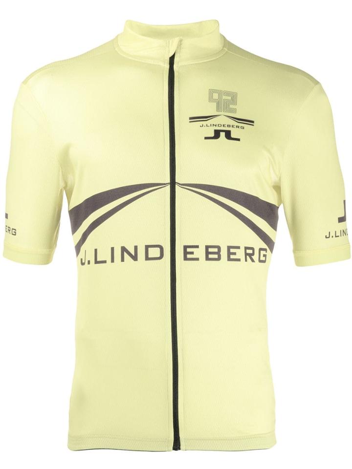 J.lindeberg Bike Branded Zip Top - Green