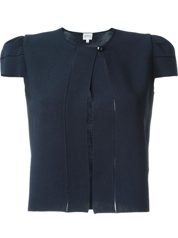 Armani Collezioni Shortsleeved One Button Jacket, Women's, Size: 44, Blue, Viscose/polyester