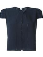 Armani Collezioni Shortsleeved One Button Jacket, Women's, Size: 44, Blue, Viscose/polyester